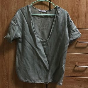 Olive green relaxed shirt